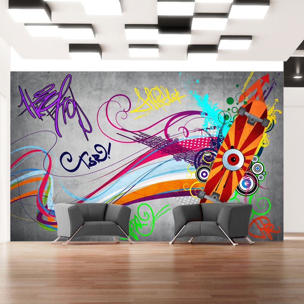 Bimago - Papier peint - Skateboard - Décoration, image, art | Street art | - Papier peint
