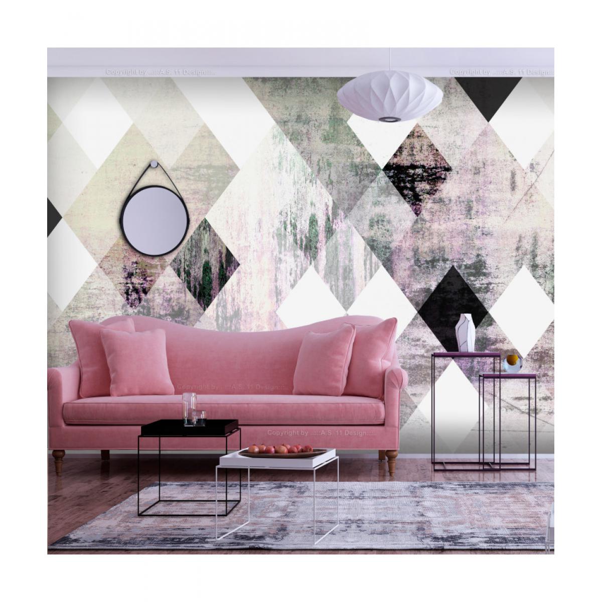Artgeist - Papier peint - Rhombic Chessboard (Pink) 300x210 - Papier peint