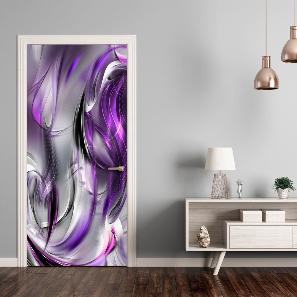 Bimago - Papier-peint pour porte - Photo wallpaper - Purple abstraction I - Décoration, image, art | 80x210 cm | - Papier peint