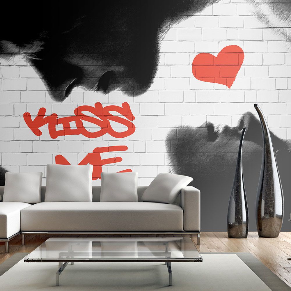 Bimago - Papier peint | Kiss me | 200x154 | Street art | - Papier peint