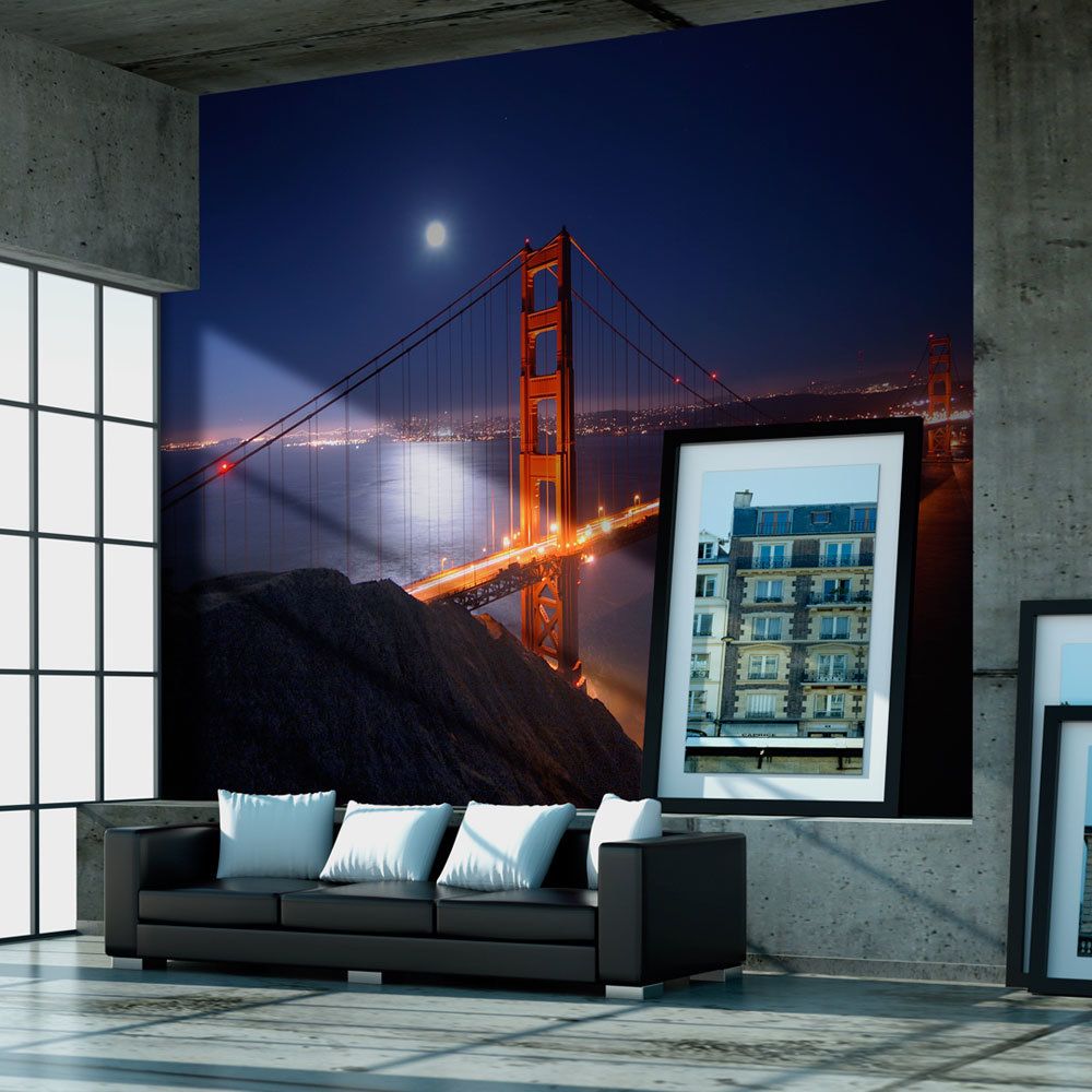marque generique - 300x231 Papier peint San Francisco Ville et Architecture Splendide Golden Gate Bridge de nuit - Papier peint