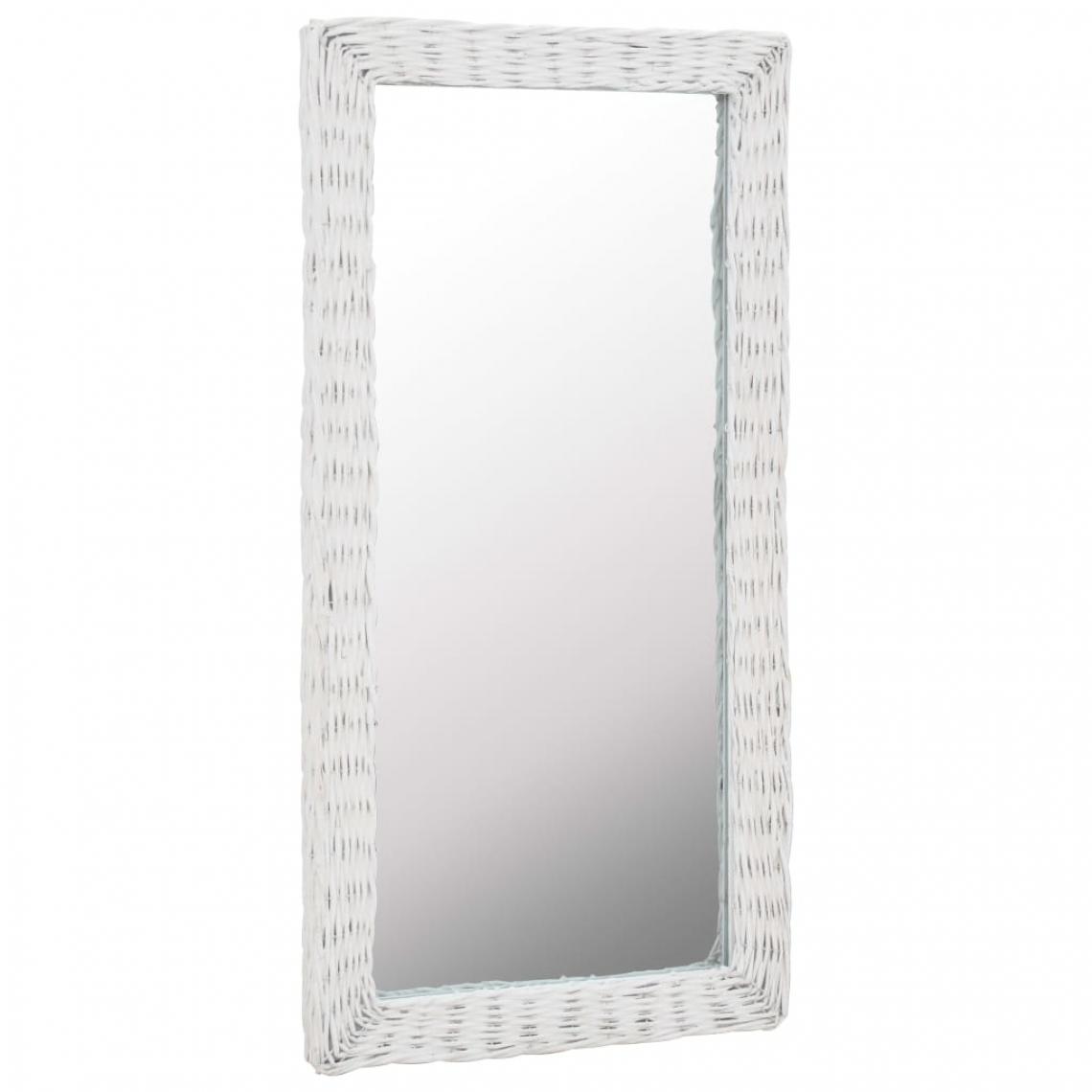 Chunhelife - Miroir Osier Blanc 50 x 100 cm - Miroir de salle de bain