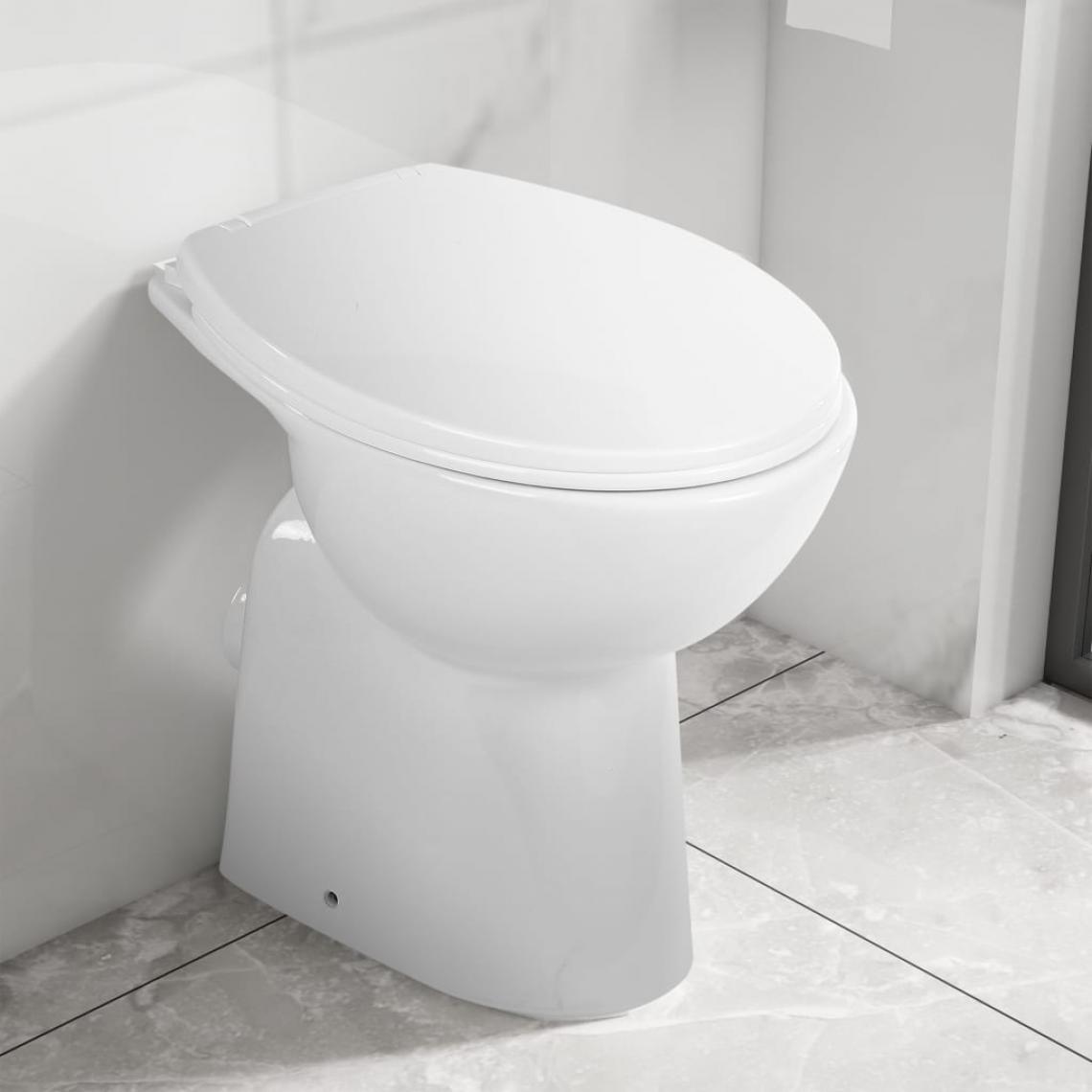 Icaverne - sublime Toilettes et bidets gamme Kinshasa Toilette haute sans bord fermeture douce 7 cm Céramique Blanc - WC