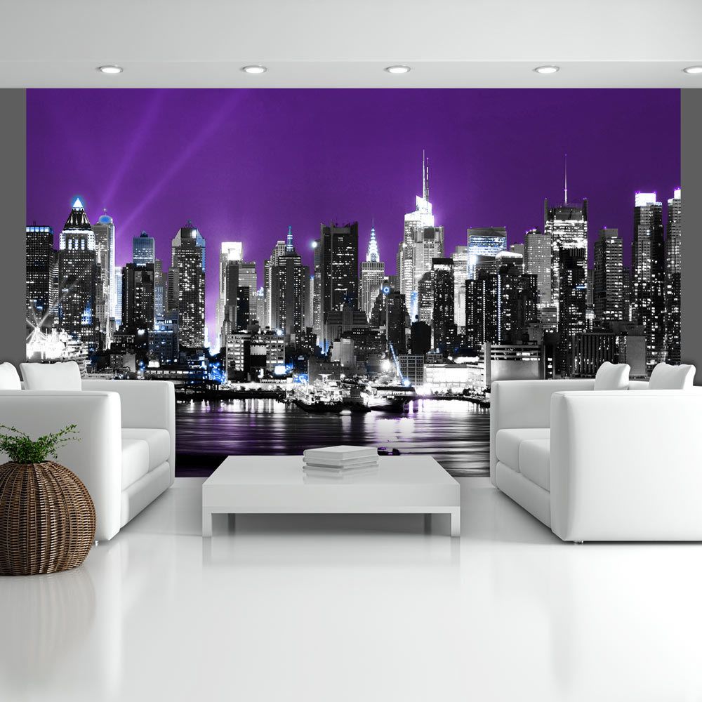 Bimago - Papier peint | Ciel violet à New York | 450x270 | | - Papier peint