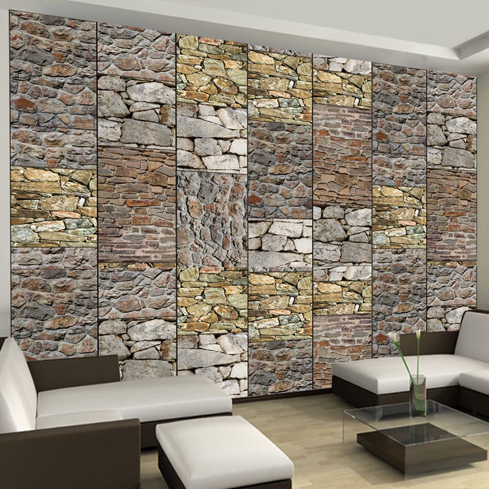 Bimago - Papier peint - Puzzle with stones - Décoration, image, art | Deko Panels | 50x1000 cm | - Papier peint