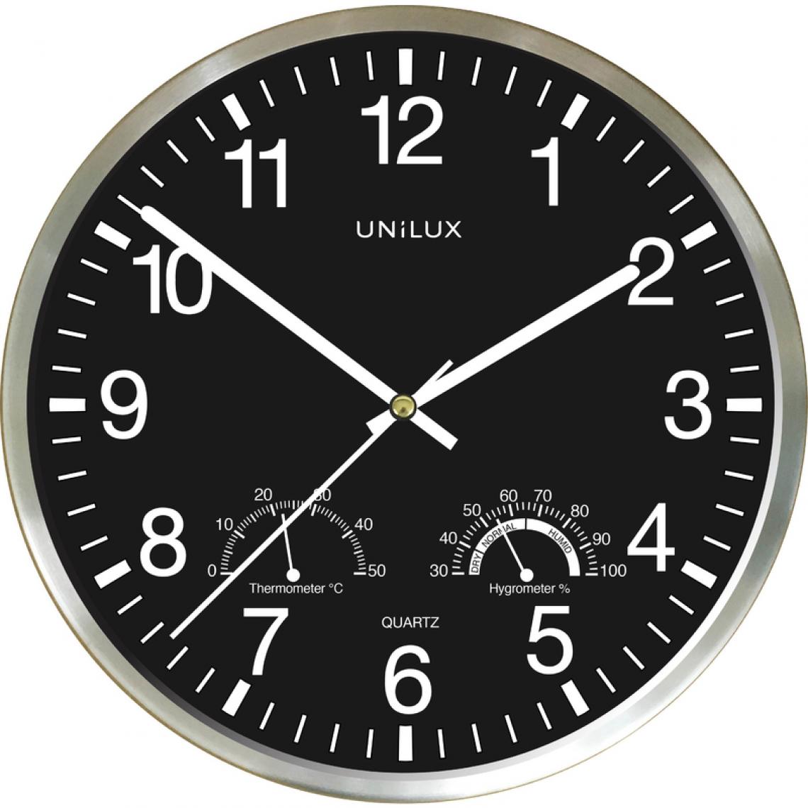 Unilux - UNiLUX Horloge murale WETTY, diamètre : 300 mm, noir () - Télérupteurs, minuteries et horloges