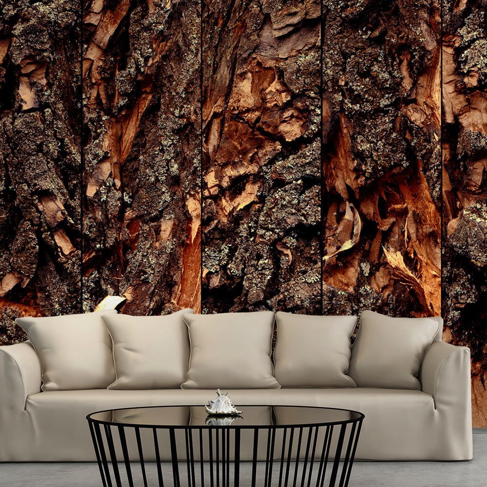 Bimago - Papier peint - Time Carved in the Tree - Décoration, image, art | Deko Panels | 50x1000 cm | - Papier peint