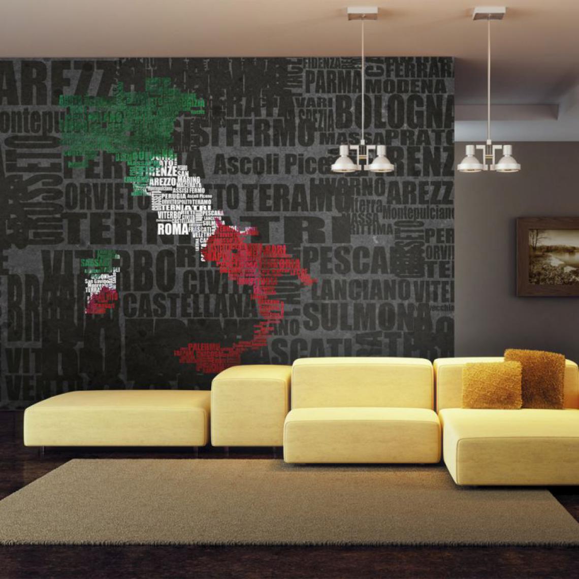 Artgeist - Papier peint - Text map of Italy .Taille : 450x270 - Papier peint
