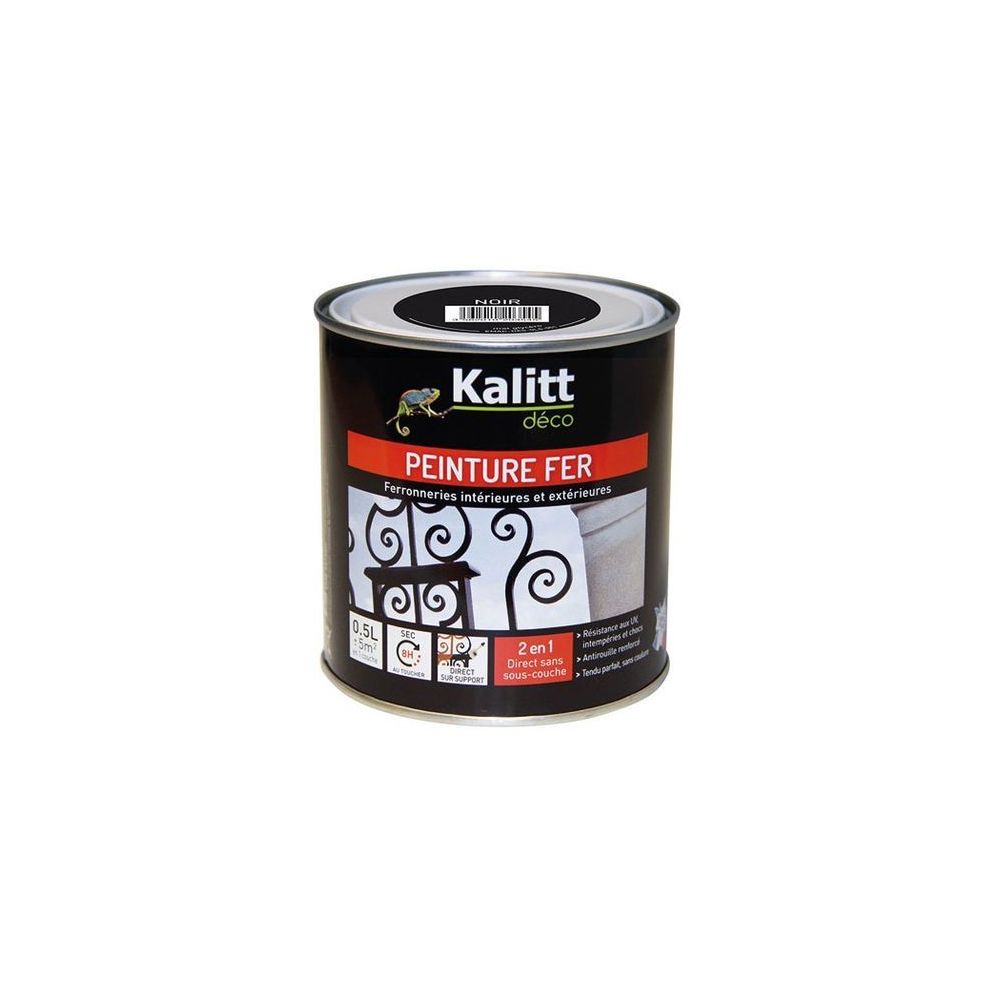 marque generique - Peinture spécial Fer - Noir - Mat - 0.5 L - KALITT - Peinture intérieure