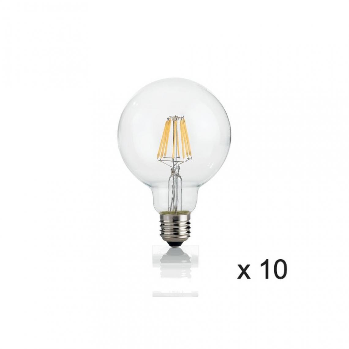 Ideal Lux - Ampoule (x10) 8W E27 Transparent D9,5 153971 - Ampoules LED