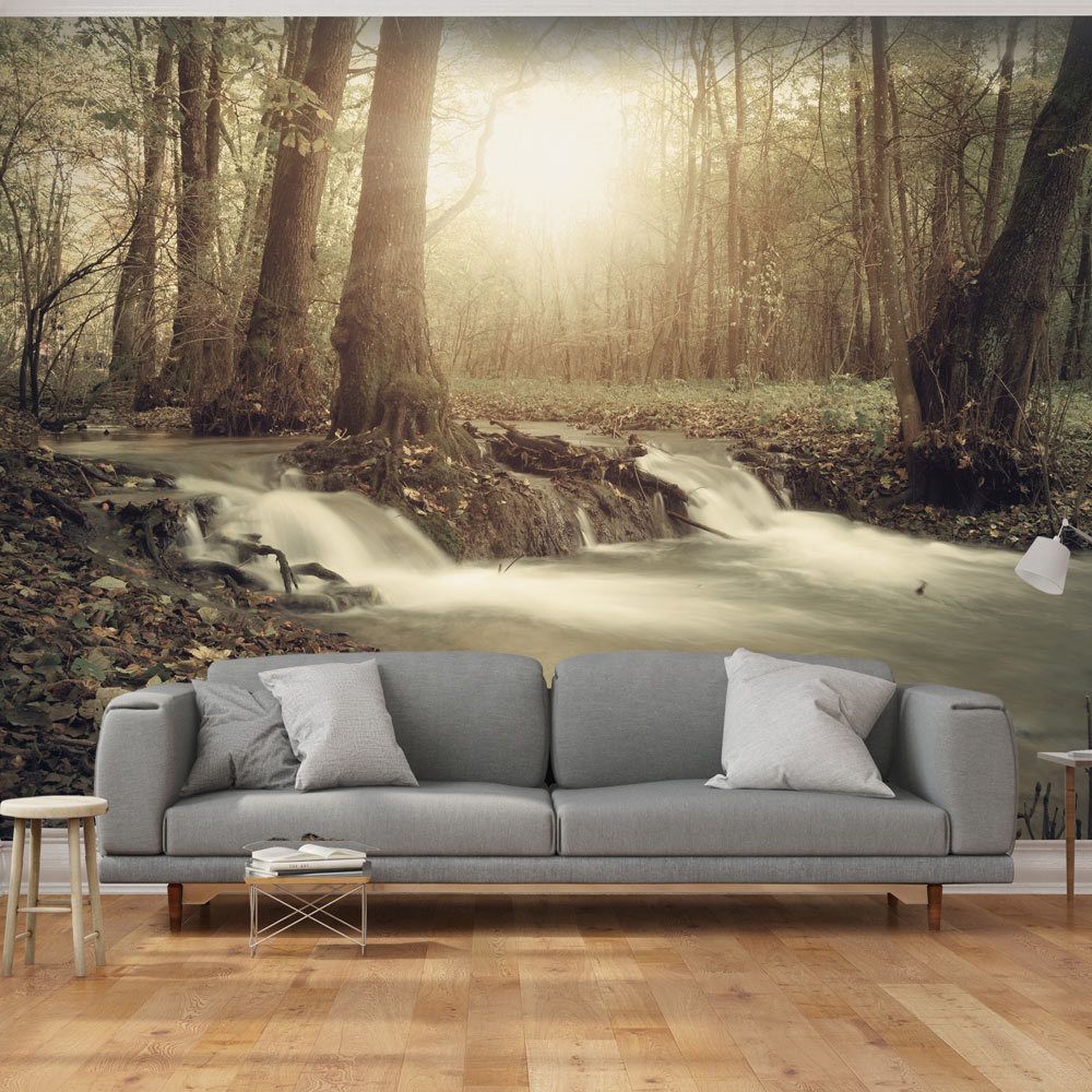 marque generique - 200x140 Papier peint Arbres et Forêt Paysages Magnifique Forest Cascade - Papier peint