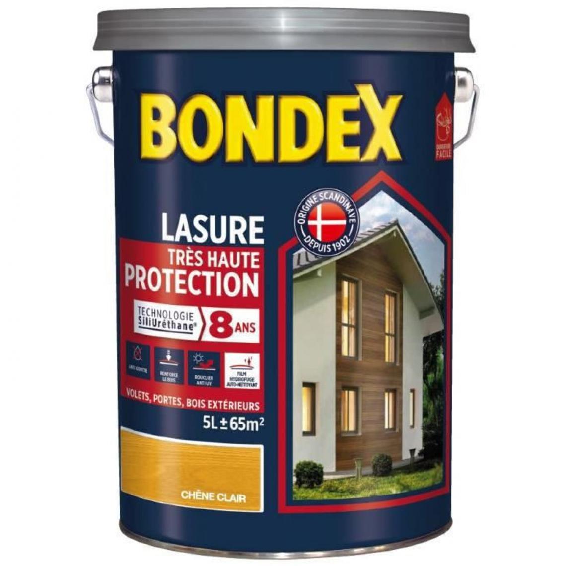 Bondex - BONDEX Lasure Haute protection 8 ans - Chene Clair Satin, 5L - Peinture & enduit rénovation