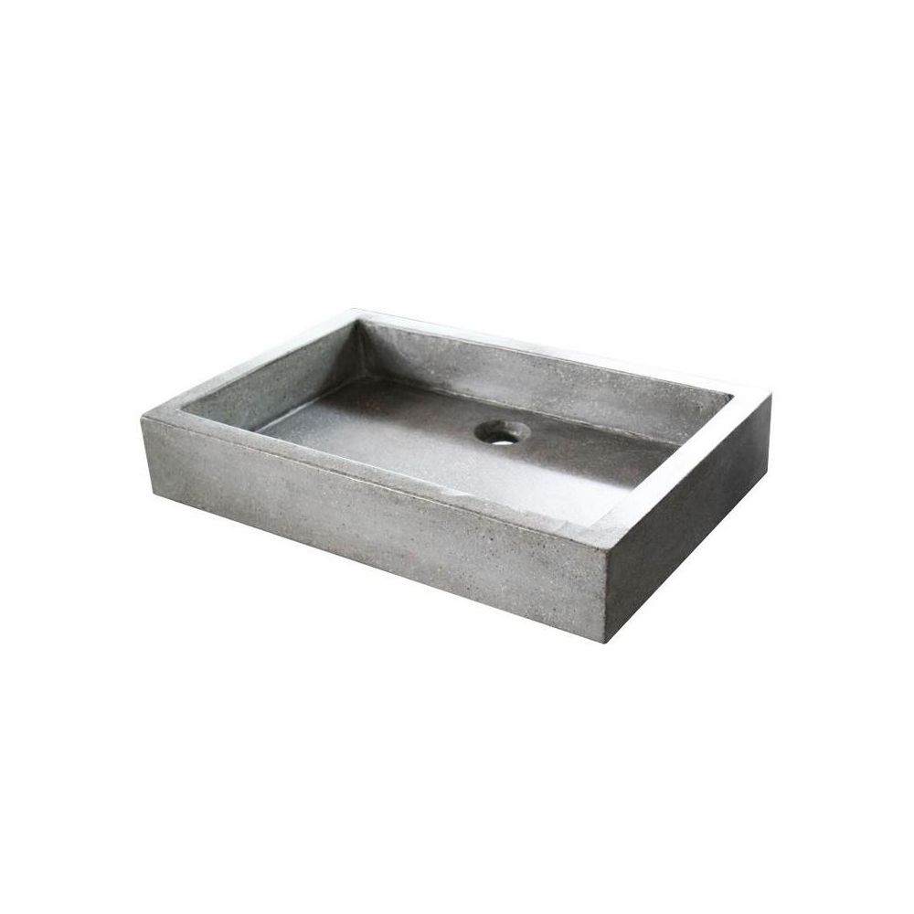 Aqua+ - Ondée - Vasque en terrazzo 60x40 gris ciment - TIMBRE - Vasque
