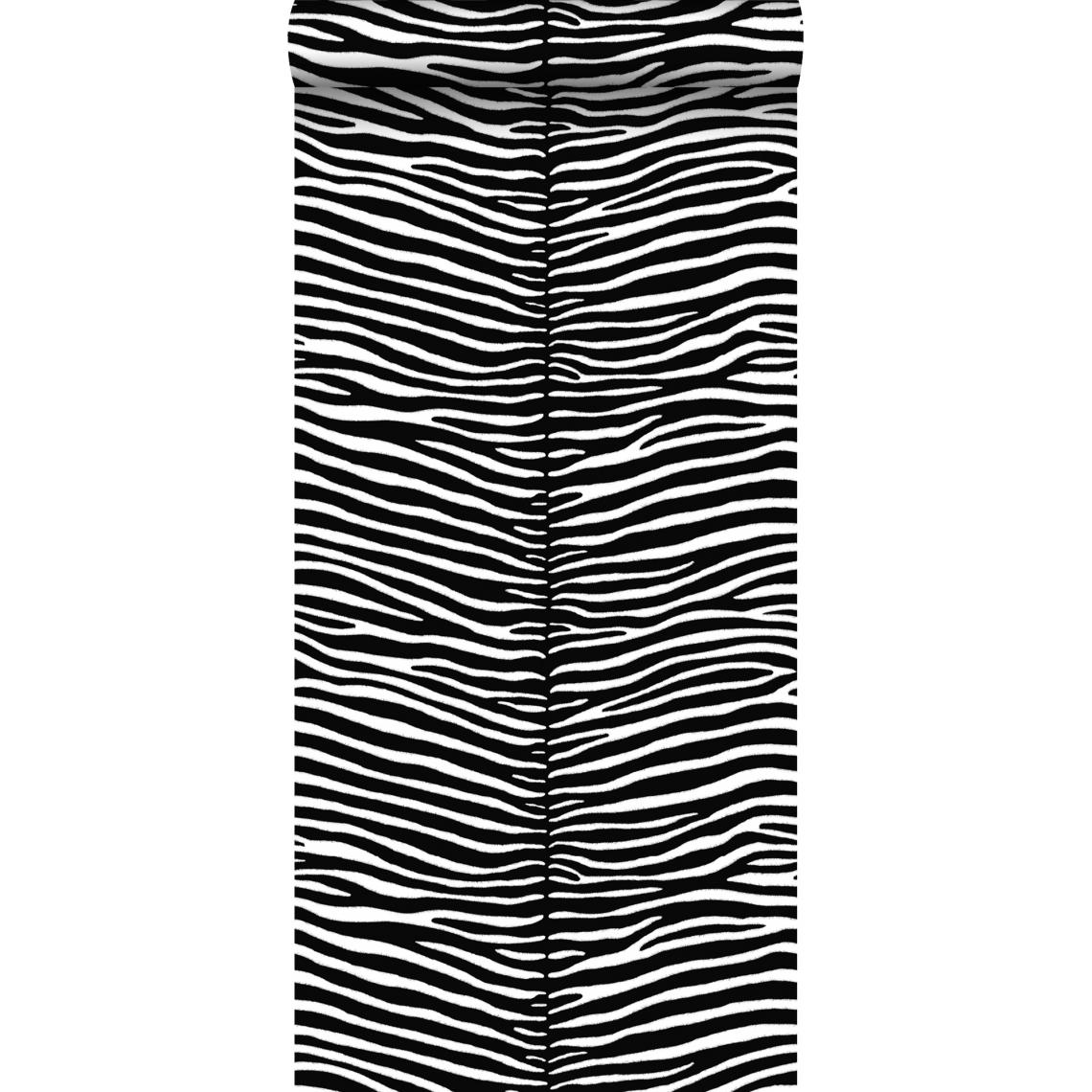 ESTAhome - ESTAhome papier peint zèbres noir et blanc - 136807 - 53 cm x 10,05 m - Papier peint