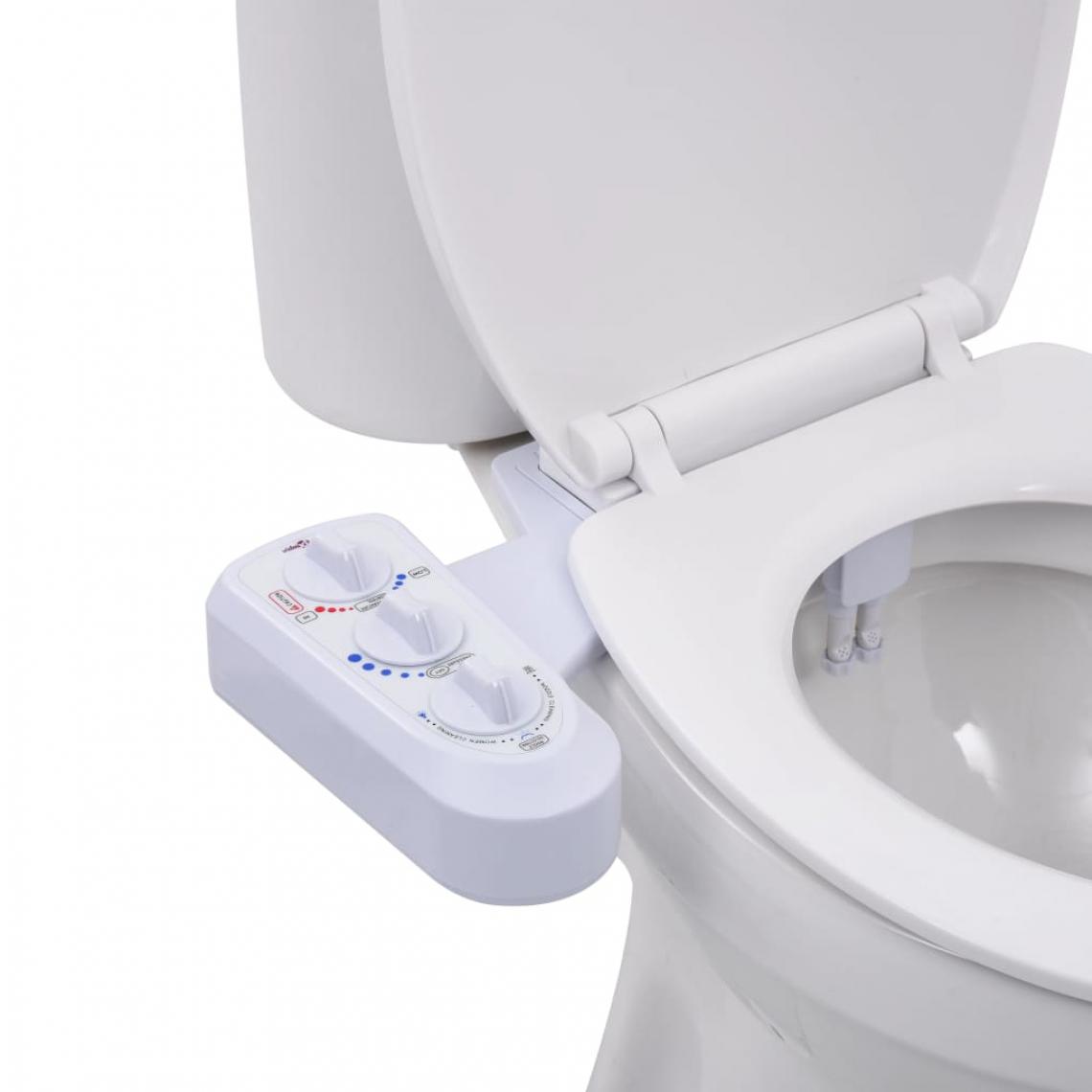 Vidaxl - vidaXL Accessoire siège toilette et eau chaude et froide à double buse - Bidet