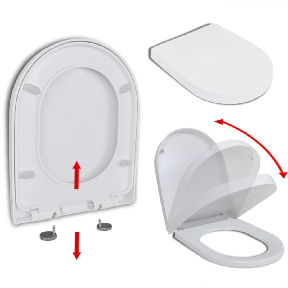 marque generique - Distingué Accessoires pour bidets et toilettes ensemble Tirana Abattant WC à fermeture en douceur Libération rapide Carré - Abattant WC