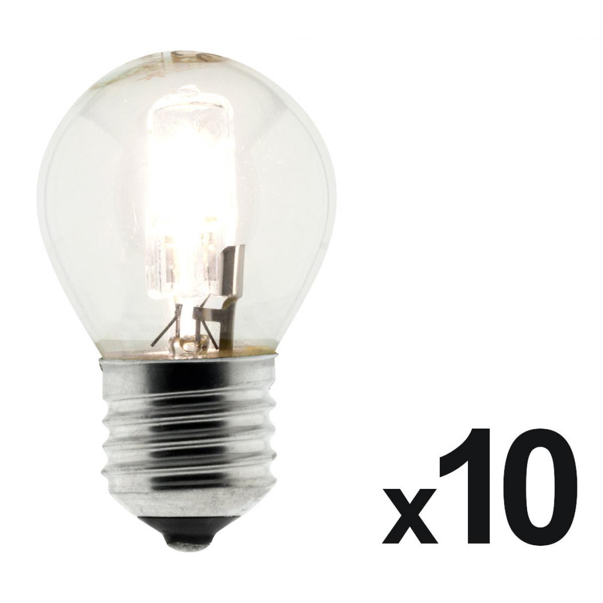 In Light - Pack de 10 ampoules halogènes 42W E27 Sphérique - Ampoules LED