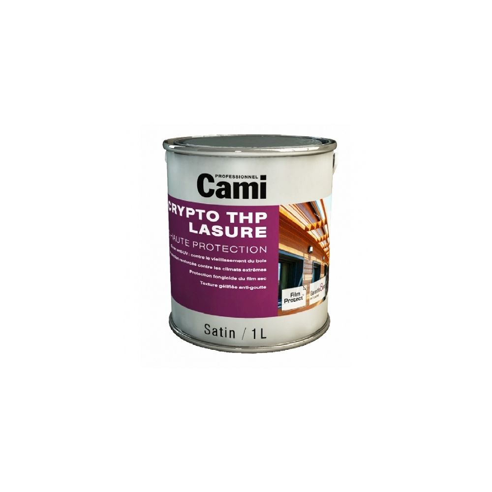 Cami - LASURE CRYPTO THP INCOLORE 1L -Lasure de protection du bois en phase solvant- CAMI - Peinture intérieure
