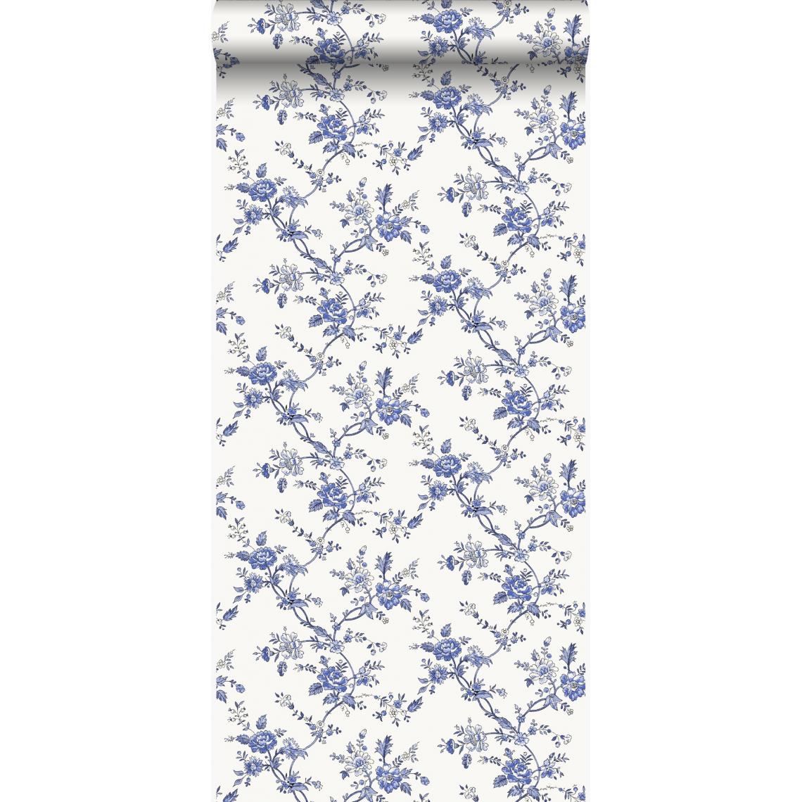 Origin - Origin papier peint fleurs bleu indigo - 326133 - 53 cm x 10,05 m - Papier peint