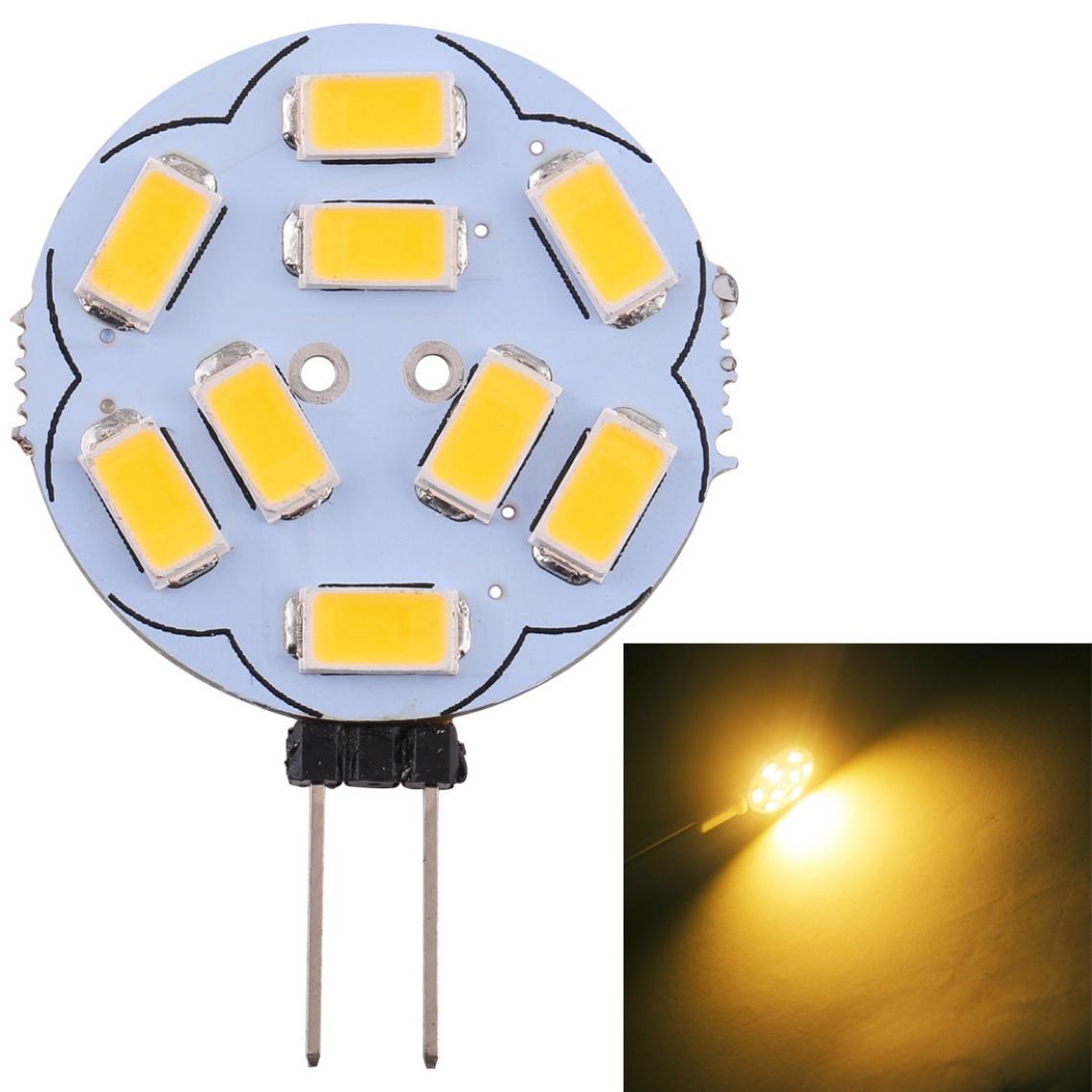 Wewoo - G4 9 LEDs SMD 5730 180LM 2800-3200K Ampoule de lampe à culot à intensité variable à variableDC 12V blanc chaud - Ampoules LED