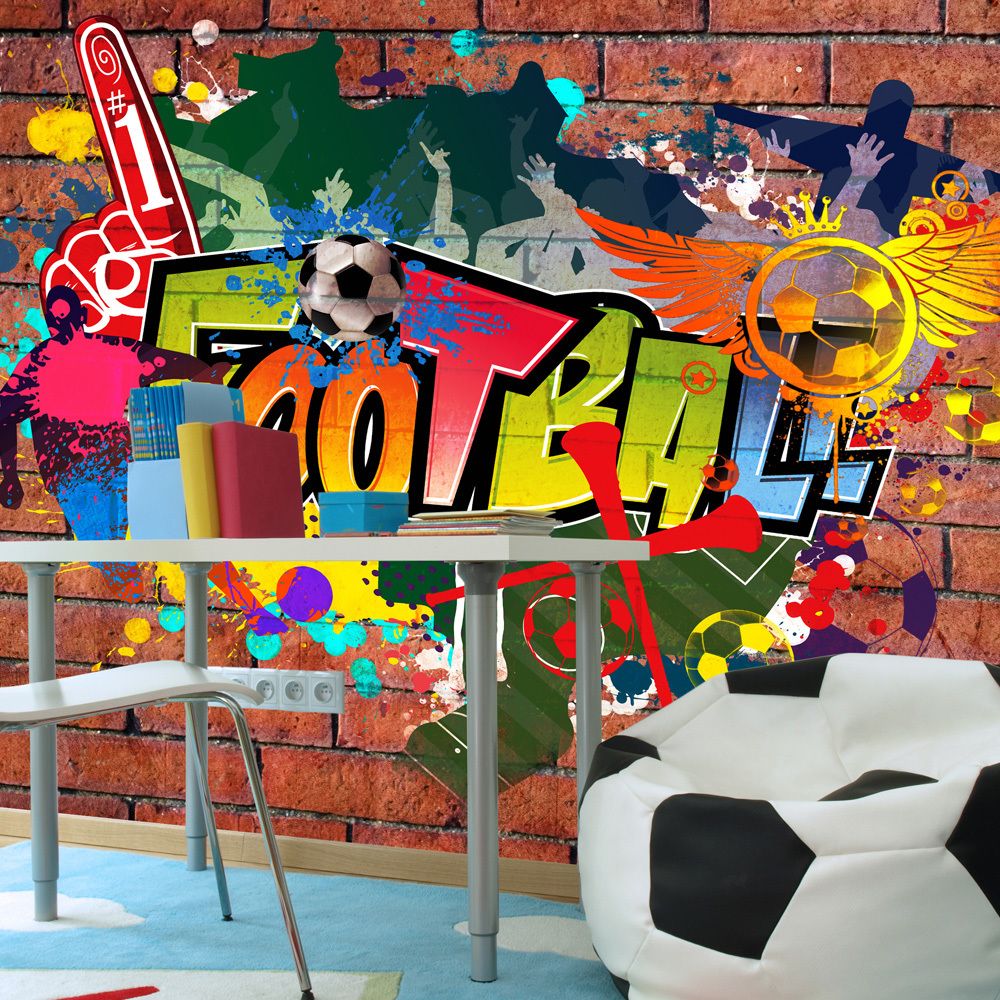 marque generique - 100x70 Papier peint Street art Stylé Football fans! - Papier peint