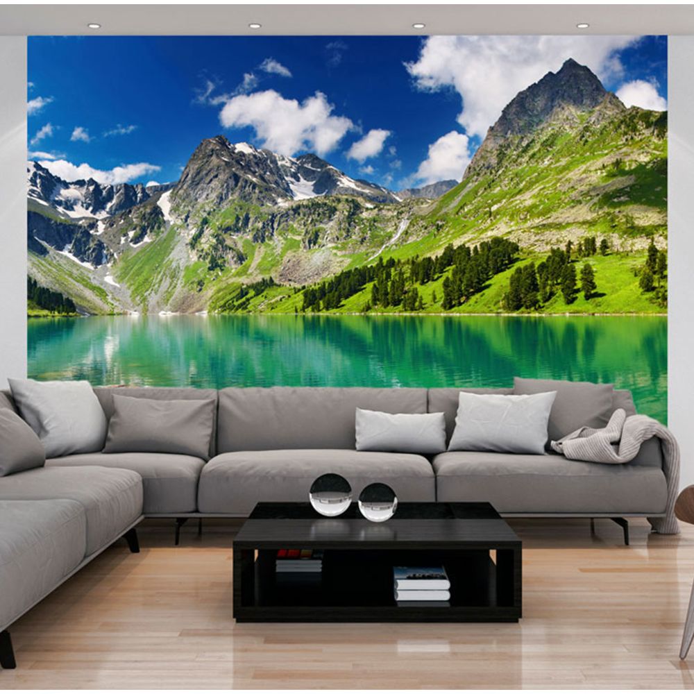 marque generique - 400x309 Papier peint Montagnes Paysages Moderne Lac de montagne - Papier peint