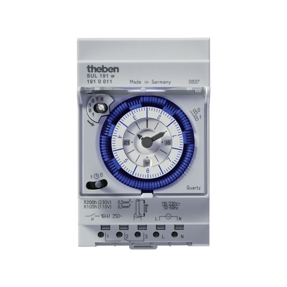 Theben - horloge hebdomadaire 1 contact no-nf theben sul 191 w - Télérupteurs, minuteries et horloges