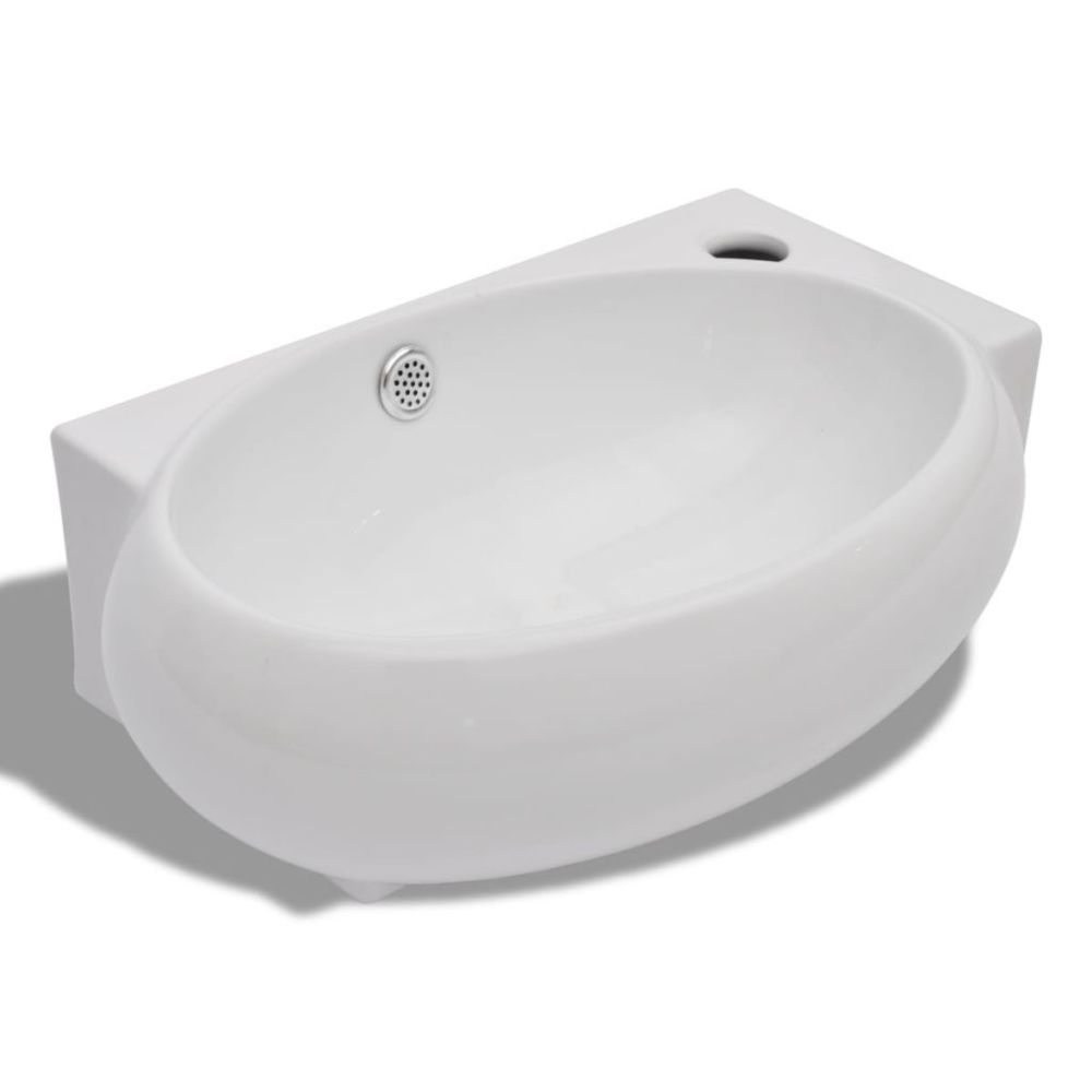 marque generique - Icaverne - Lavabos categorie Vasque de salle de bains céramique blanc avec trou de trop-plein - Lavabo