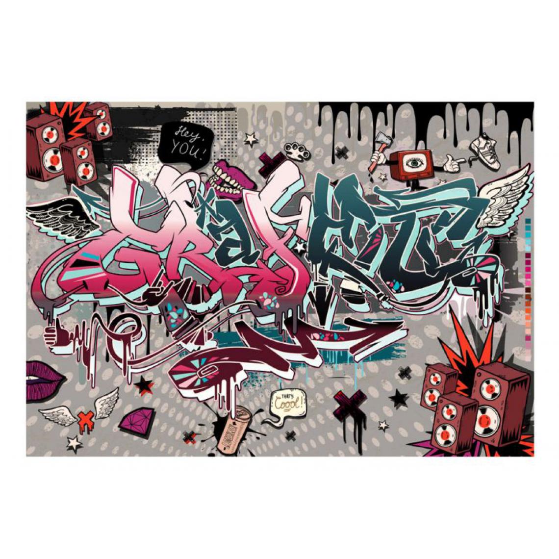 Artgeist - Papier peint - Graffiti: hey You! .Taille : 300x210 - Papier peint
