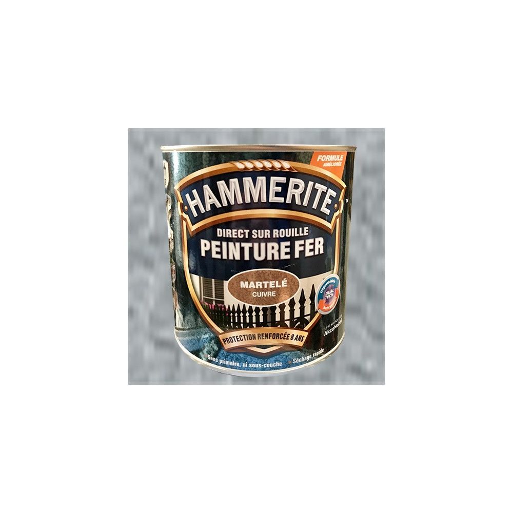 Hammerite - Peinture Fer Hammerite Direct sur Rouille Gris Argent Martelé - Peinture intérieure