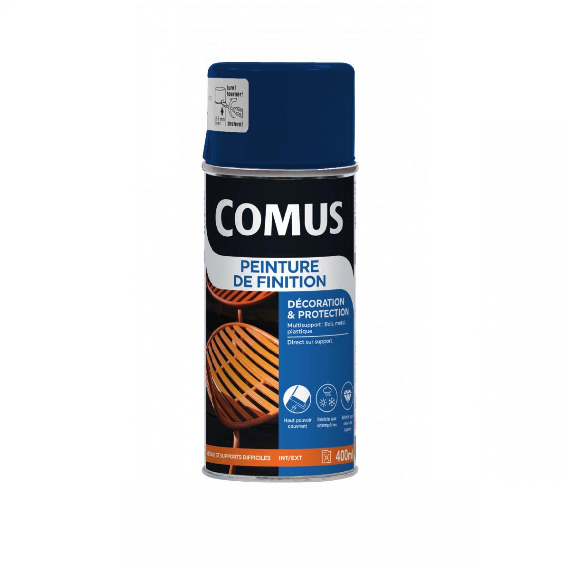 Comus - Aérosol Peinture de finition brillant bleu sécurité COMUS - 400ml - Peinture intérieure