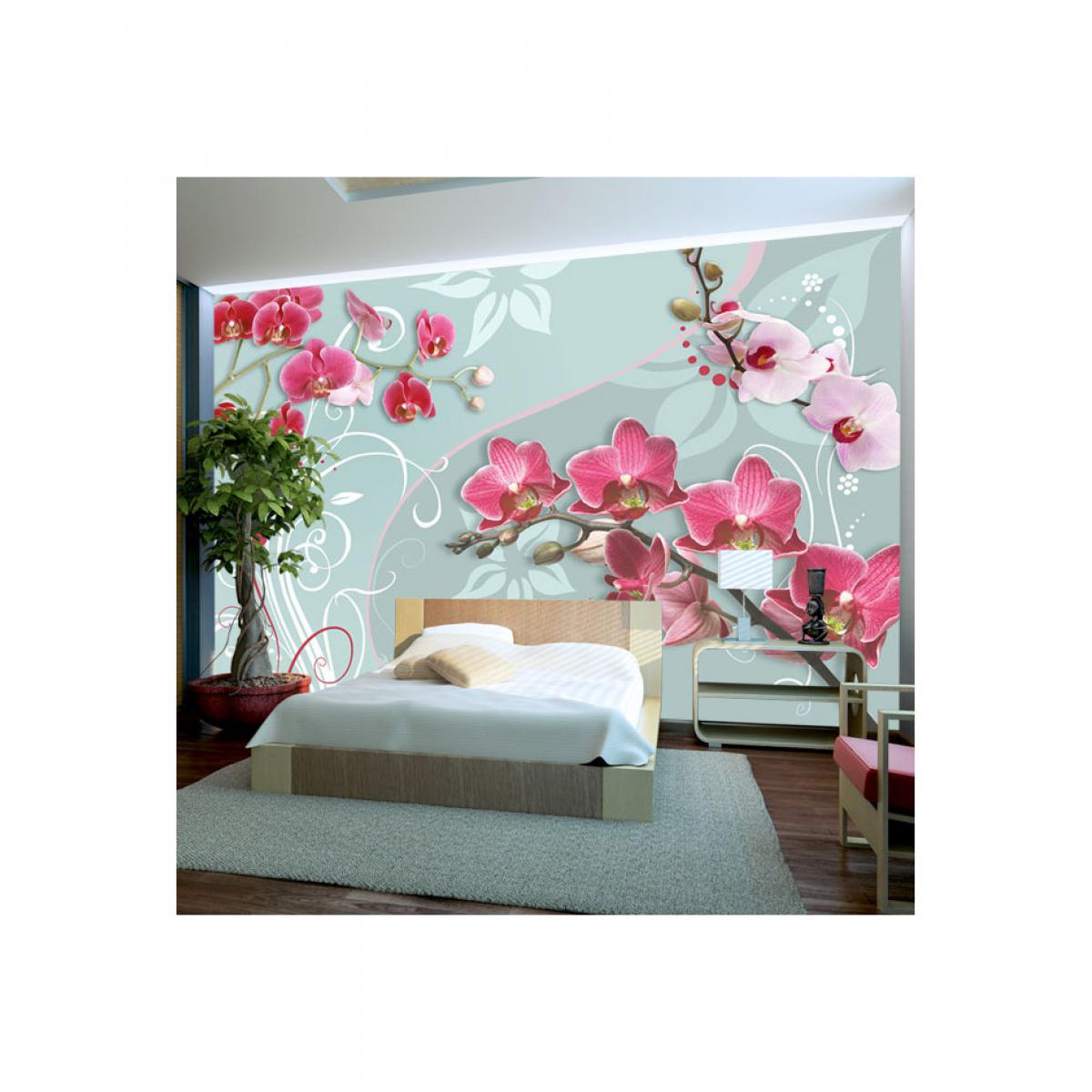 Artgeist - Papier peint - Pink orchids - variation II 100x70 - Papier peint