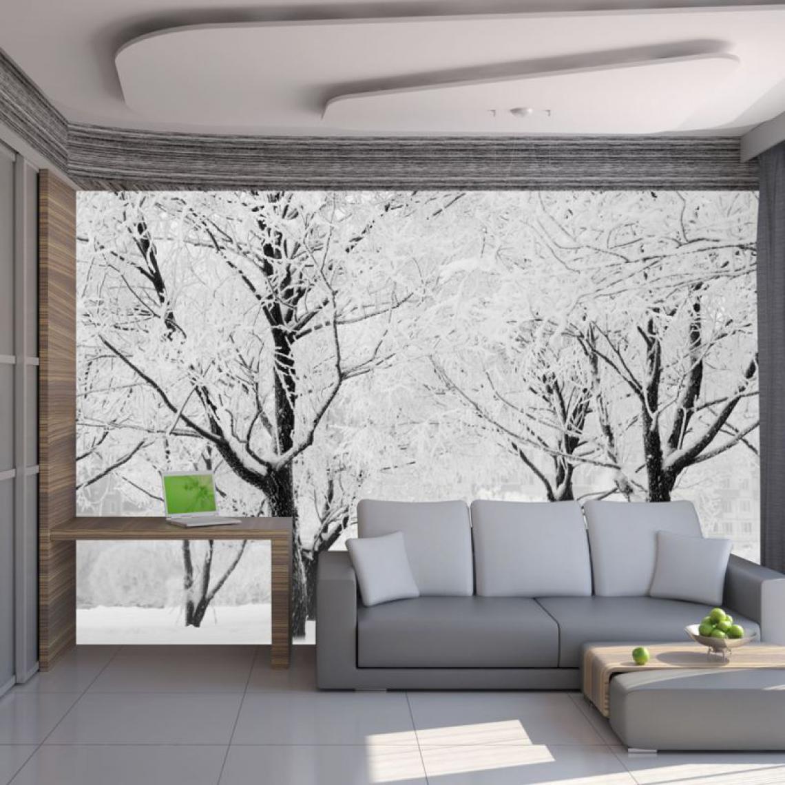Artgeist - Papier peint - Arbres - paysage d'hiver .Taille : 200x154 - Papier peint