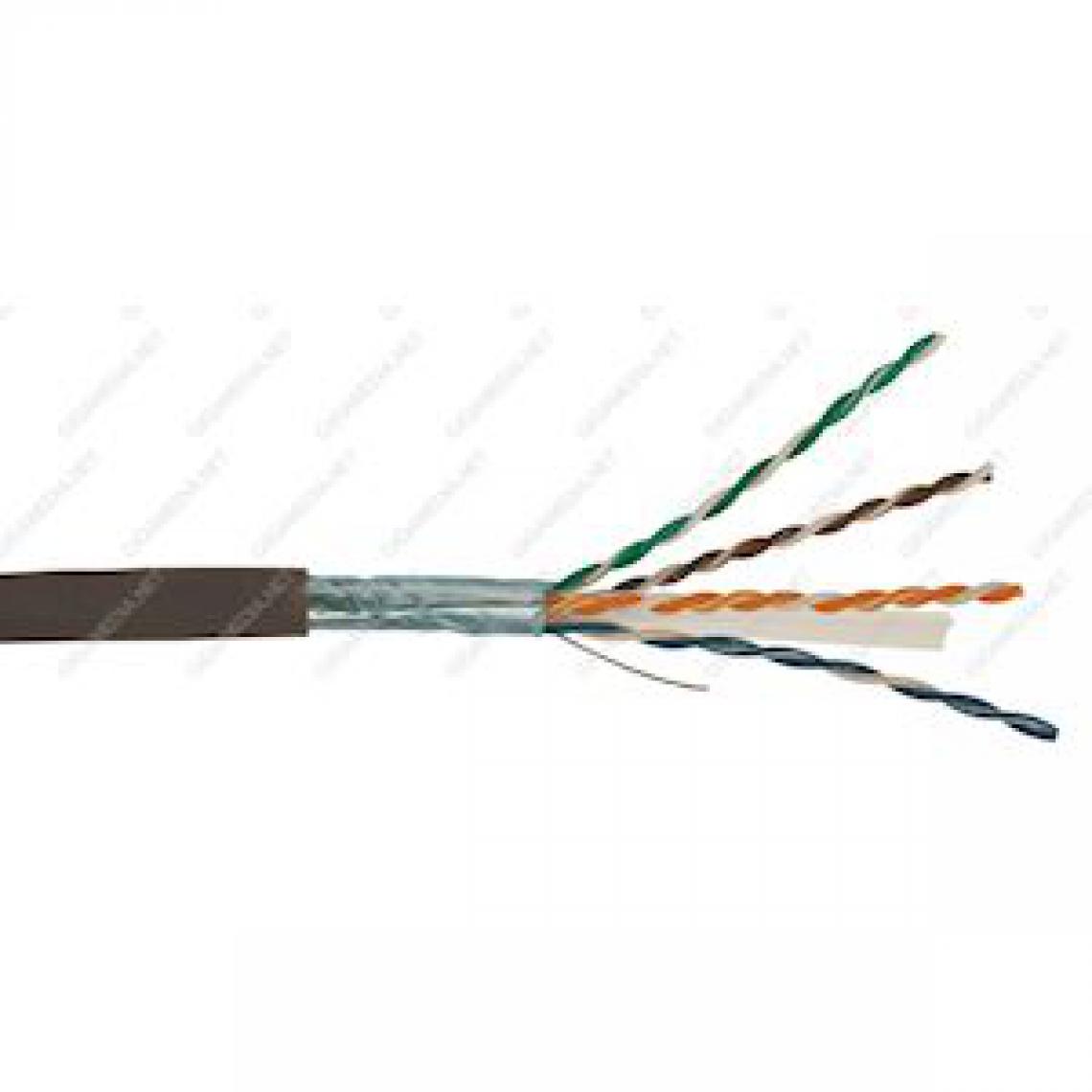 Gigamedia - câble rj45 - cat6 f/utp - résistant uv pe - noir - couronne de 100 mètres - gigamédia c6f4ppec1 - Fils et câbles électriques
