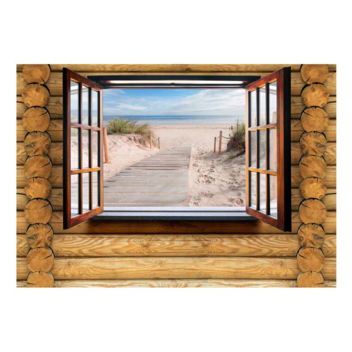 Artgeist - Papier peint - Beach outside the window .Taille : 150x105 - Papier peint
