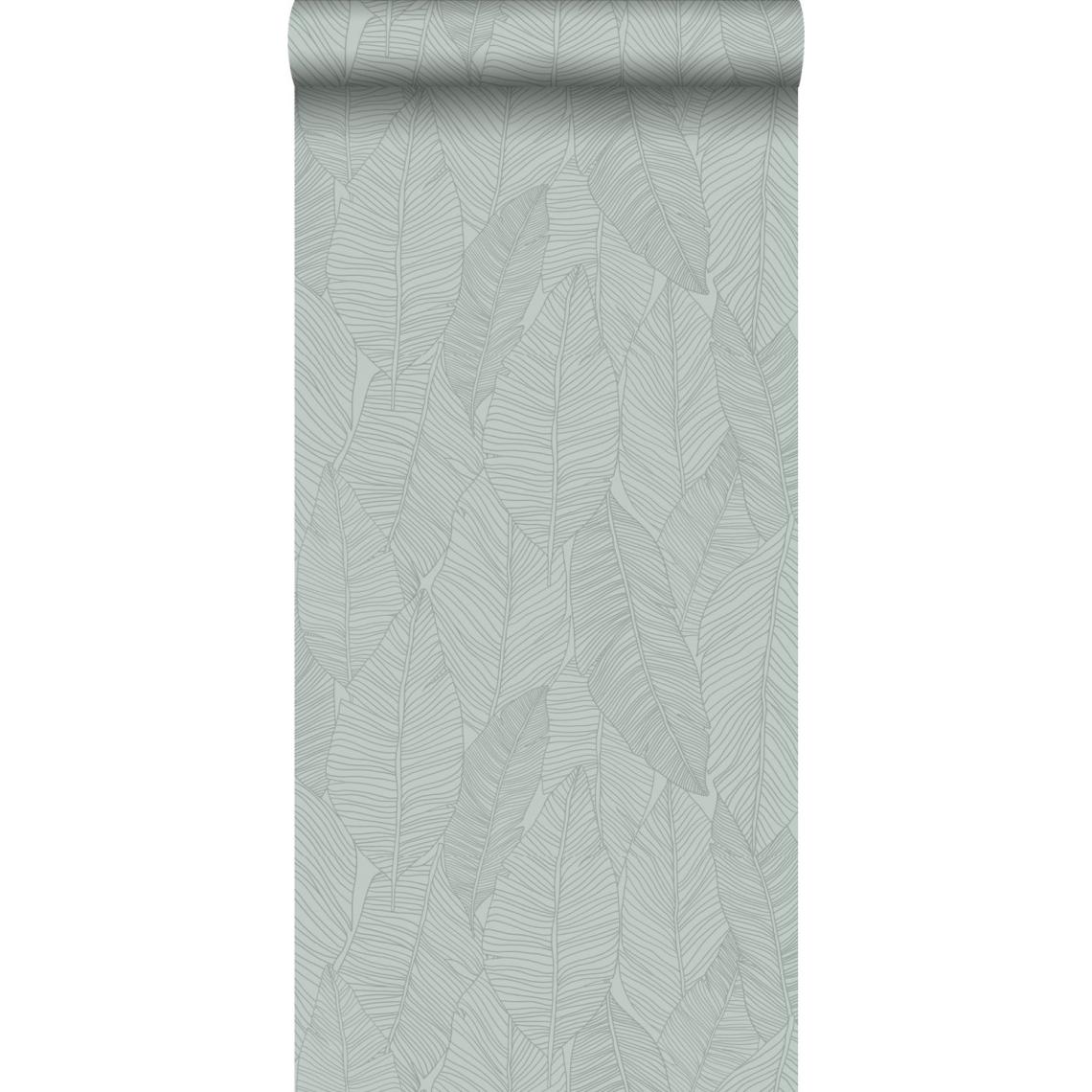 Origin - Origin papier peint feuilles vert grisé - 347711 - 0.53 x 10.05 m - Papier peint