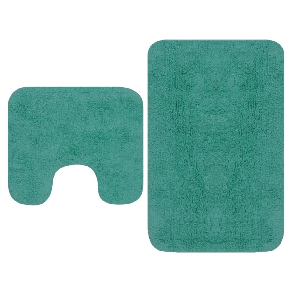 Vidaxl - Tapis de salle de bain 2 pcs Tissu Turquoise | Vert - Accessoires de salle de bain - Tapis de bain et fonds de baignoire | Vert | Vert - Pare-baignoire