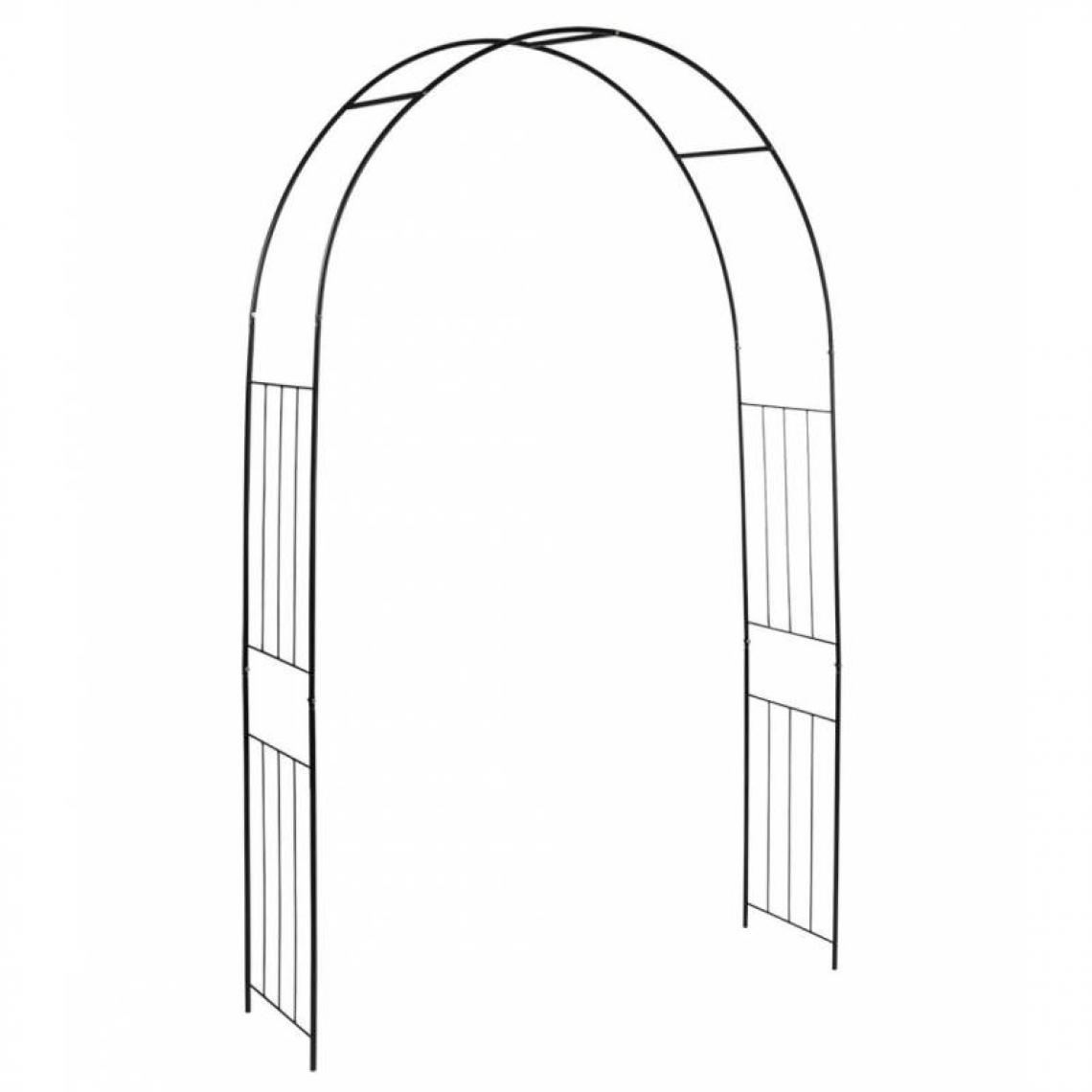 L'Héritier Du Temps - Arche Simple Arche à Fleurs Rosiers Tuteur Plantes de Jardin Passage en Métal Noir 37x152,5x217,5cm - Portillon