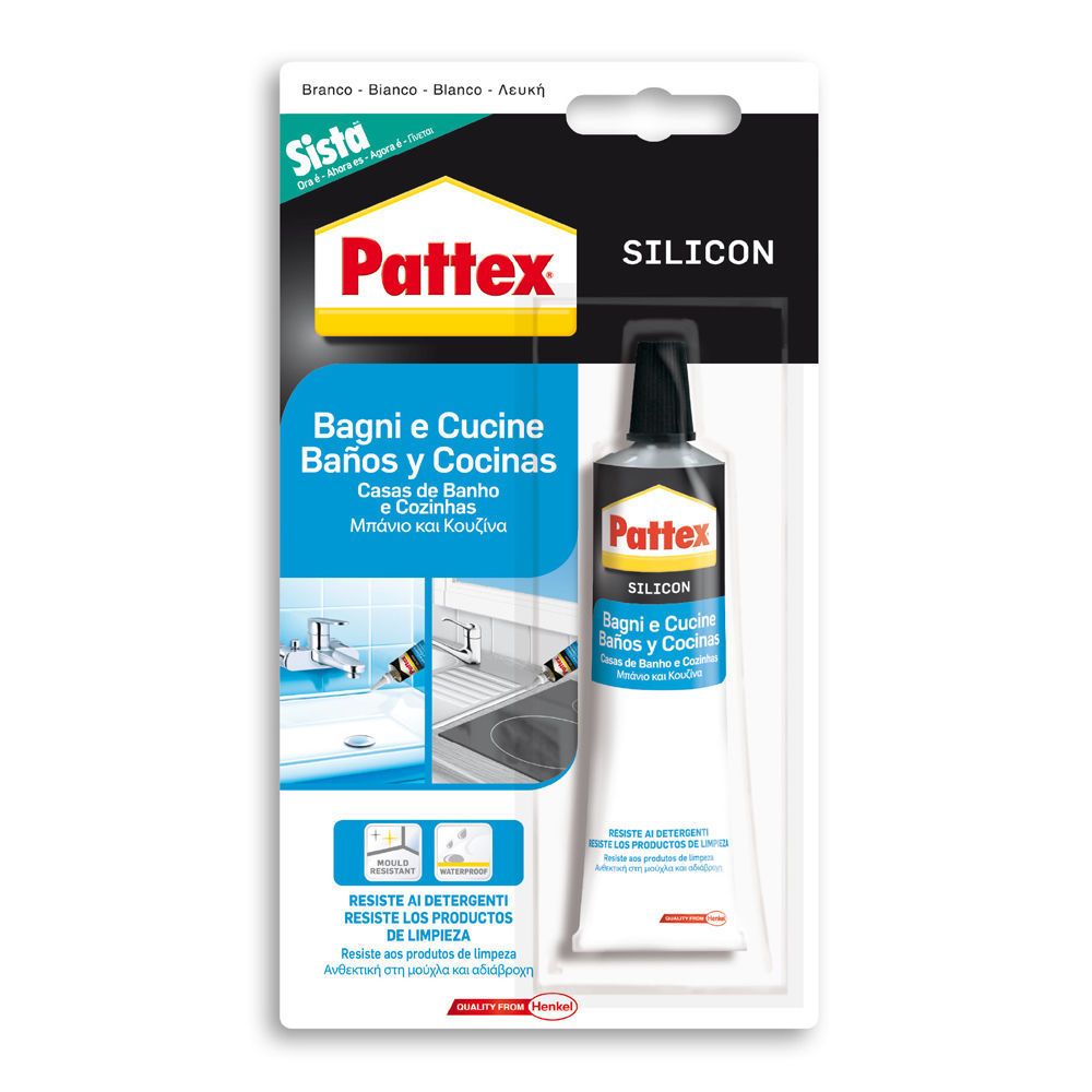 Pattex - Pattex Silicone acétique blanc pour salle de bain et cuisine 1509345 - Mastic, silicone, joint