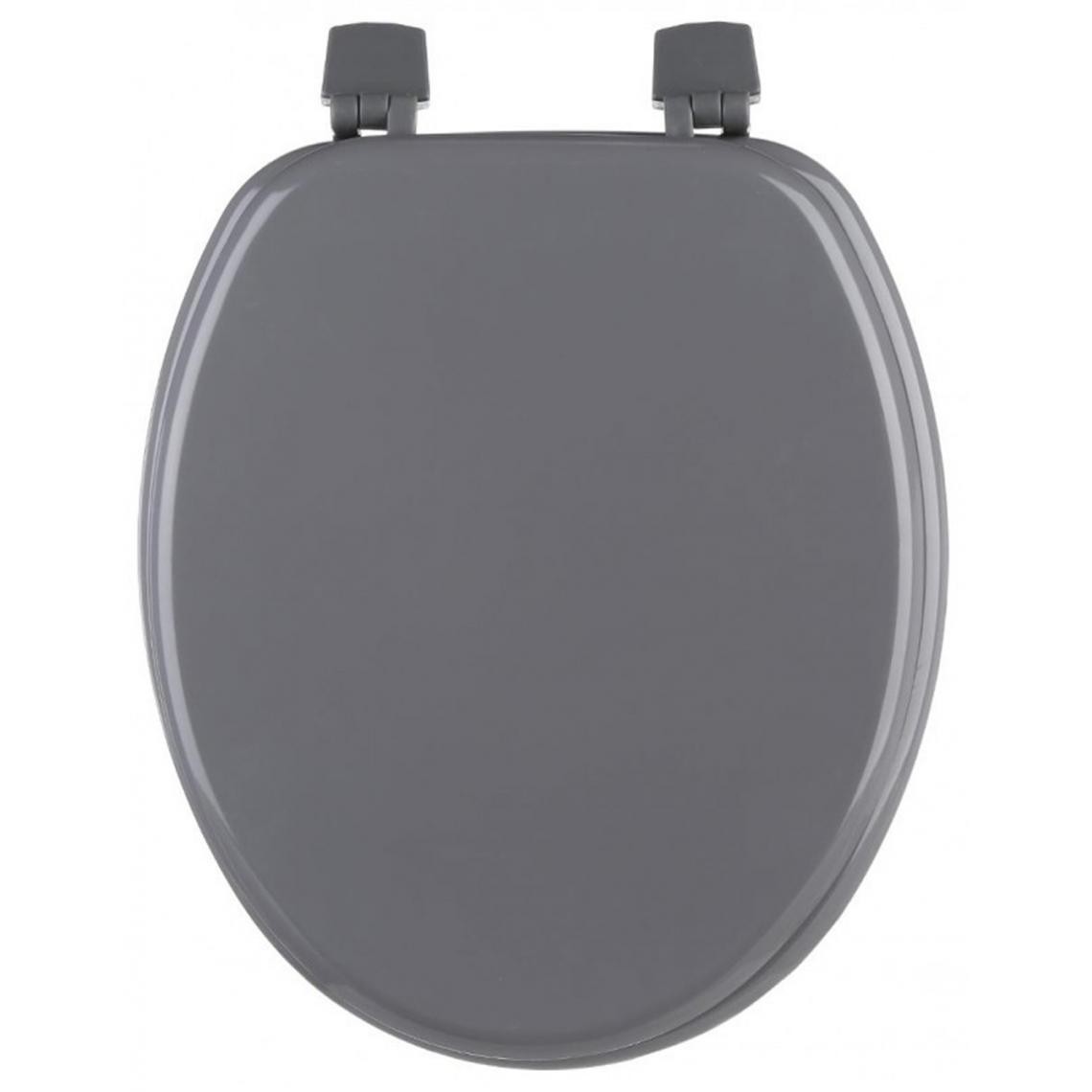Pegane - Abattant WC coloris Gris en Bois MDF -Dimensions : 43 x 37 x 3.5 cm - Abattant WC