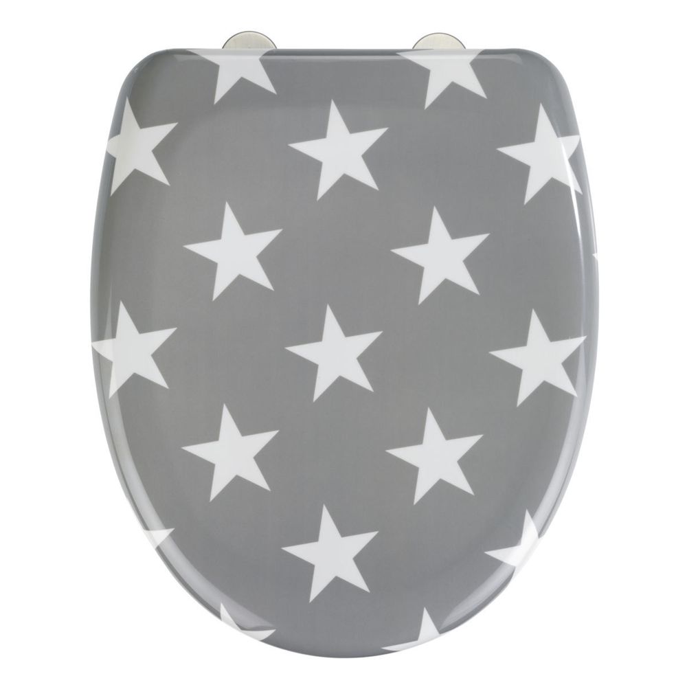 Wenko - Abattant WC Stars Gris - Abattant WC