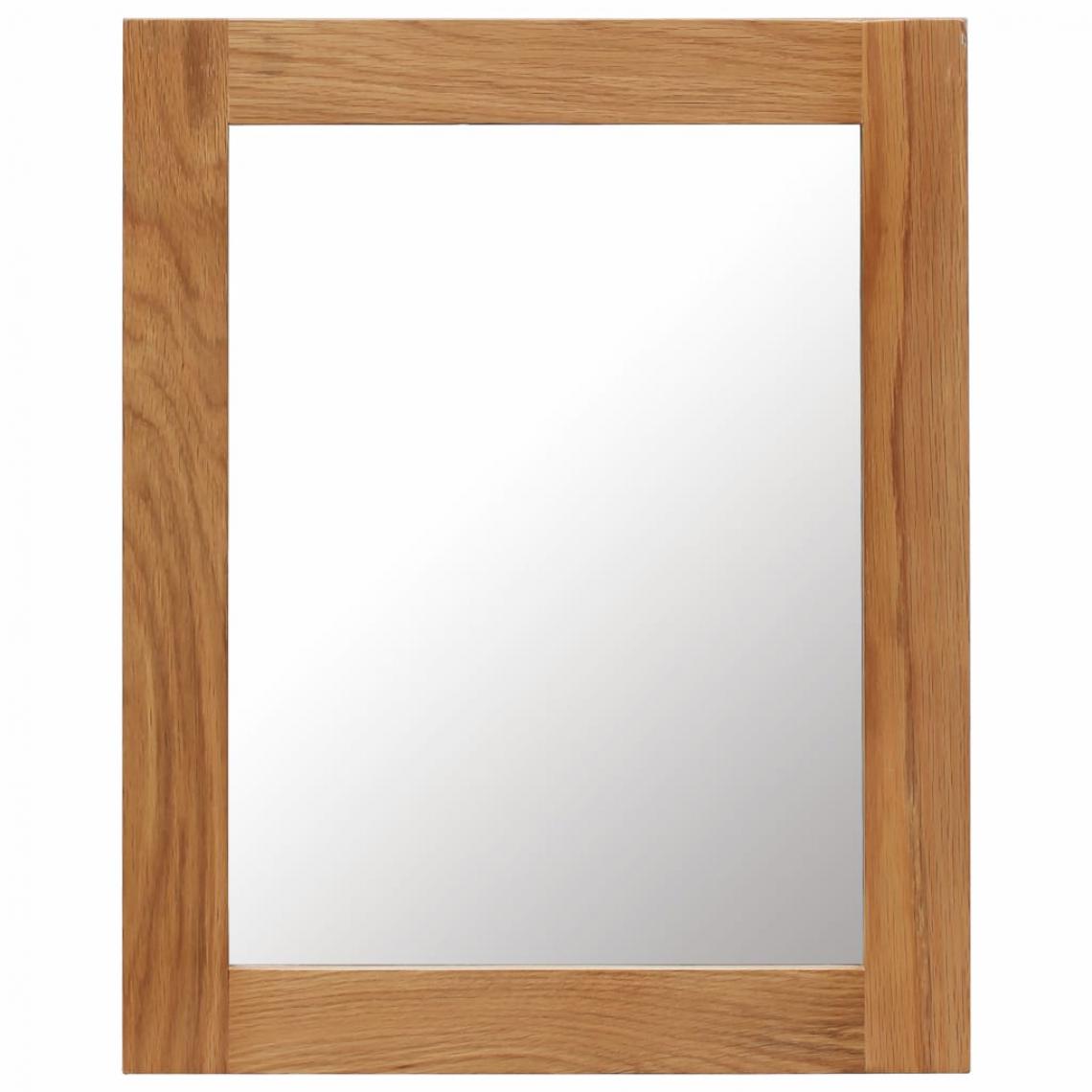 Icaverne - Contemporain Décorations categorie Nicosie Miroir 40 x 50 cm Bois de chêne massif - Miroir de salle de bain