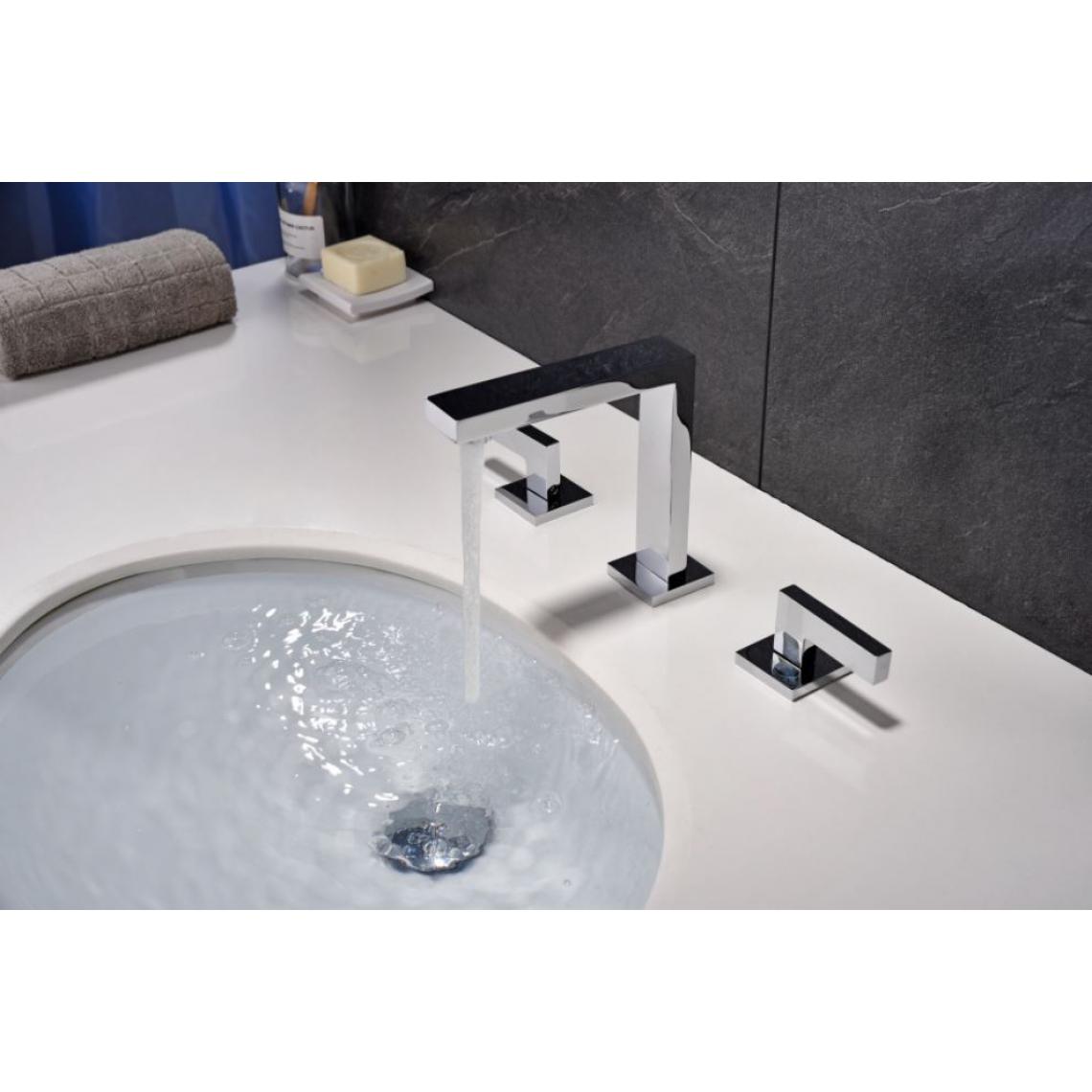 Kroos - Mélangeur lavabo design laiton chromé - Robinet de lavabo