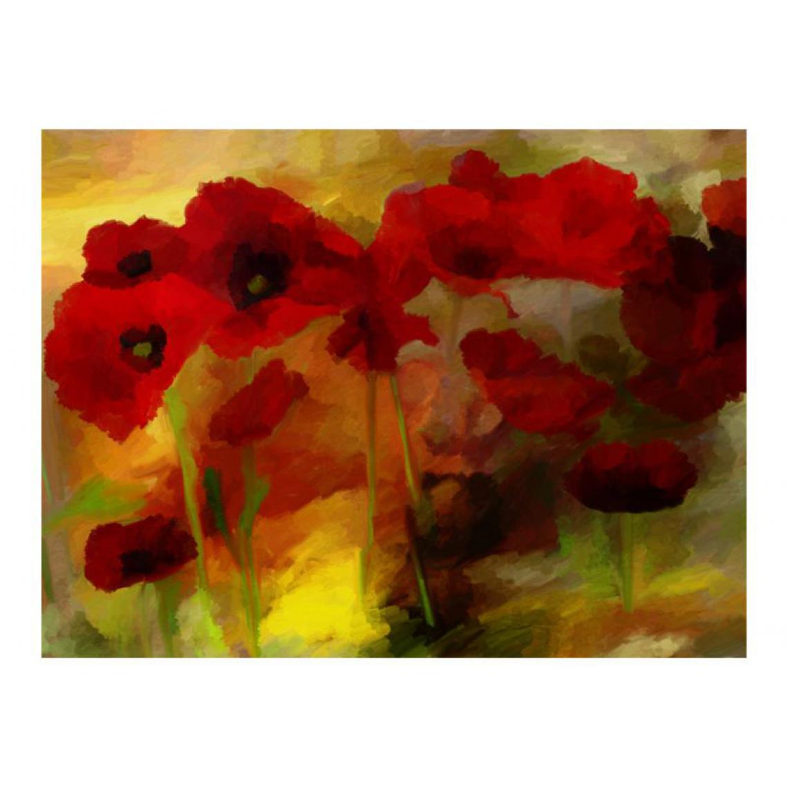 Artgeist - Papier peint - Poppies in warm tone .Taille : 350x270 - Papier peint