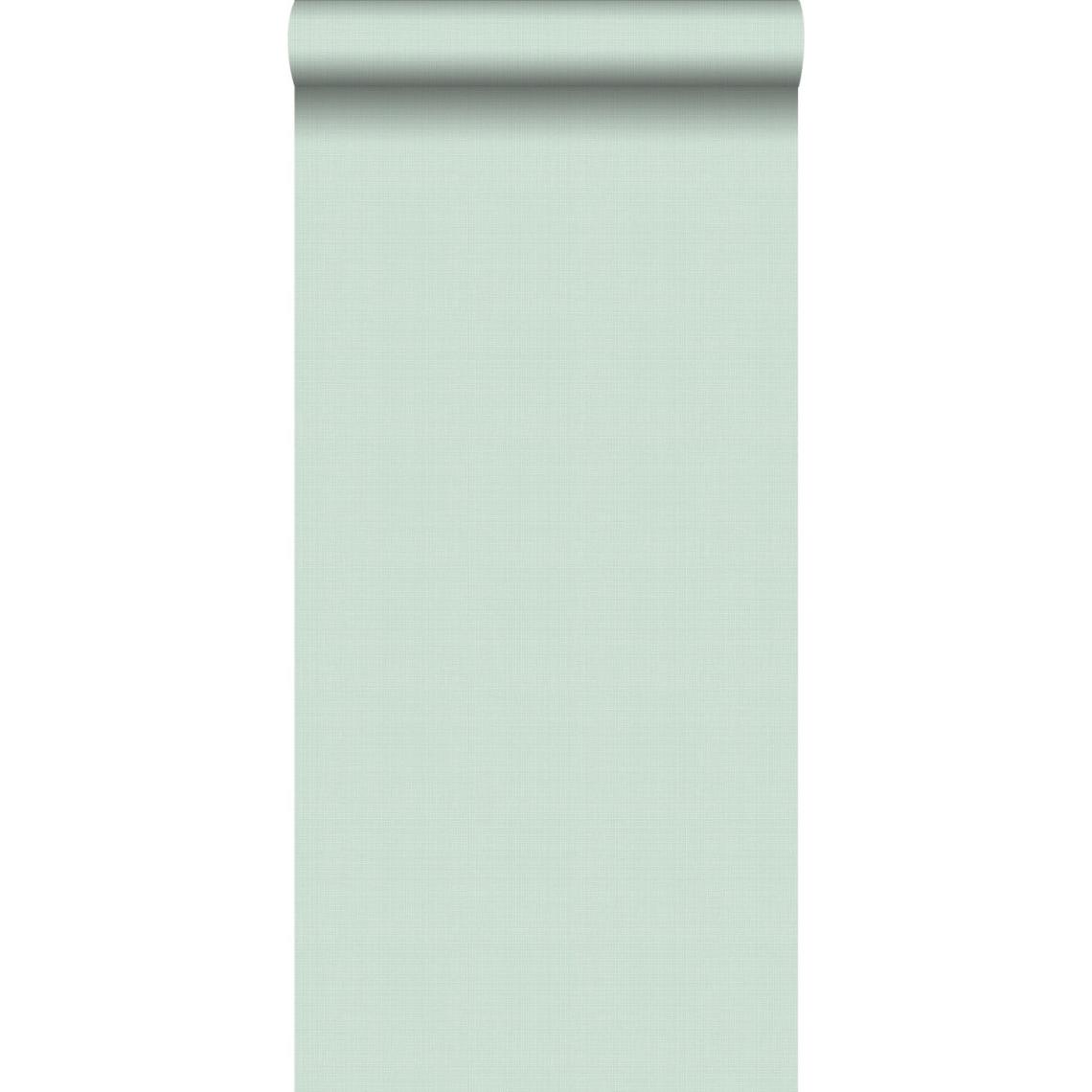 ESTAhome - ESTAhome papier peint lin vert menthe - 139024 - 0.53 x 10.05 m - Papier peint