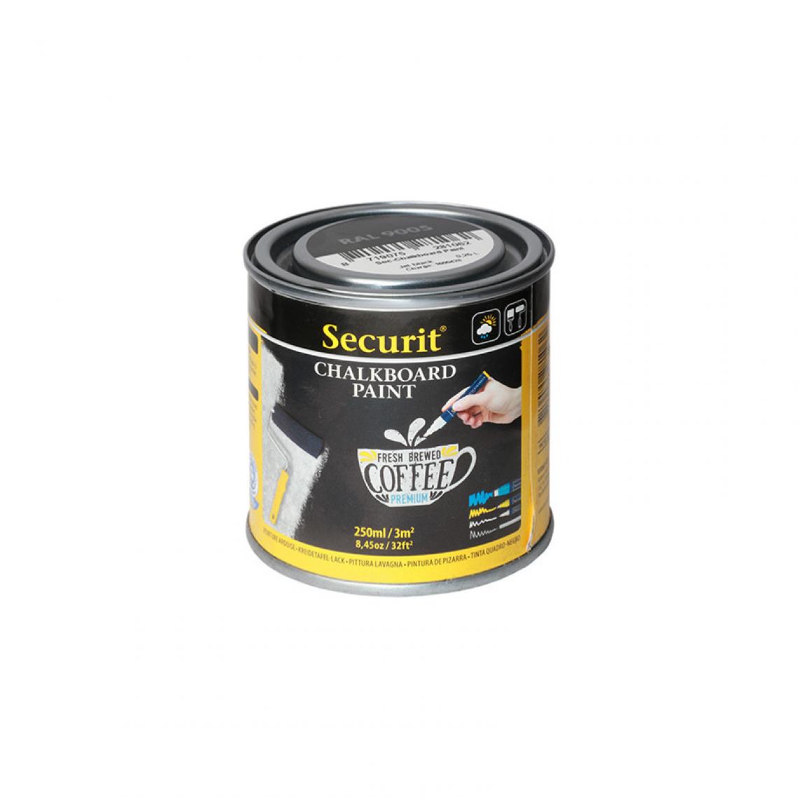 Securit - Securit Peinture pour tableau ardoise PAINT, 250 ml, noir () - Peinture intérieure