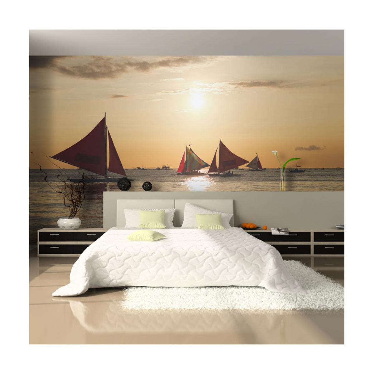 Artgeist - Papier peint - voiliers - coucher de soleil 350x270 - Papier peint