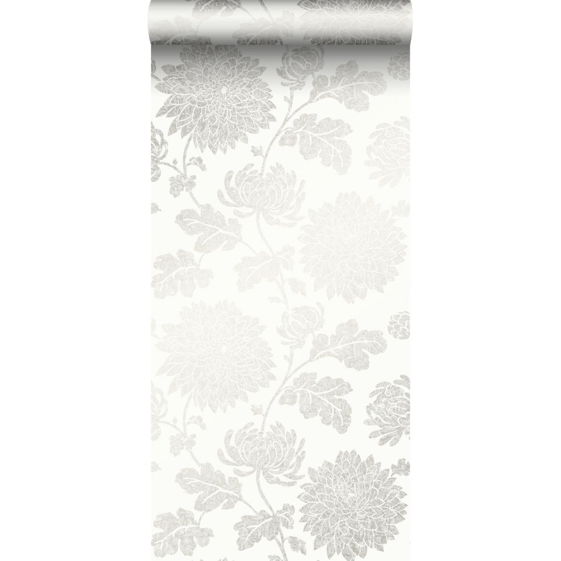Origin - Origin papier peint fleurs blanc - 326146 - 53 cm x 10,05 m - Papier peint
