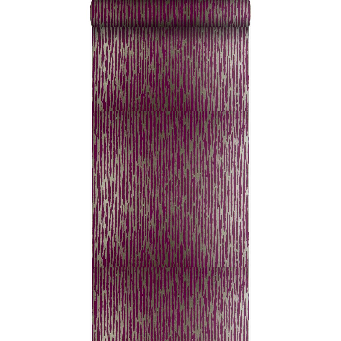 Origin - Origin papier peint camouflage violet aubergine - 307111 - 52 cm x 10,05 m - Papier peint