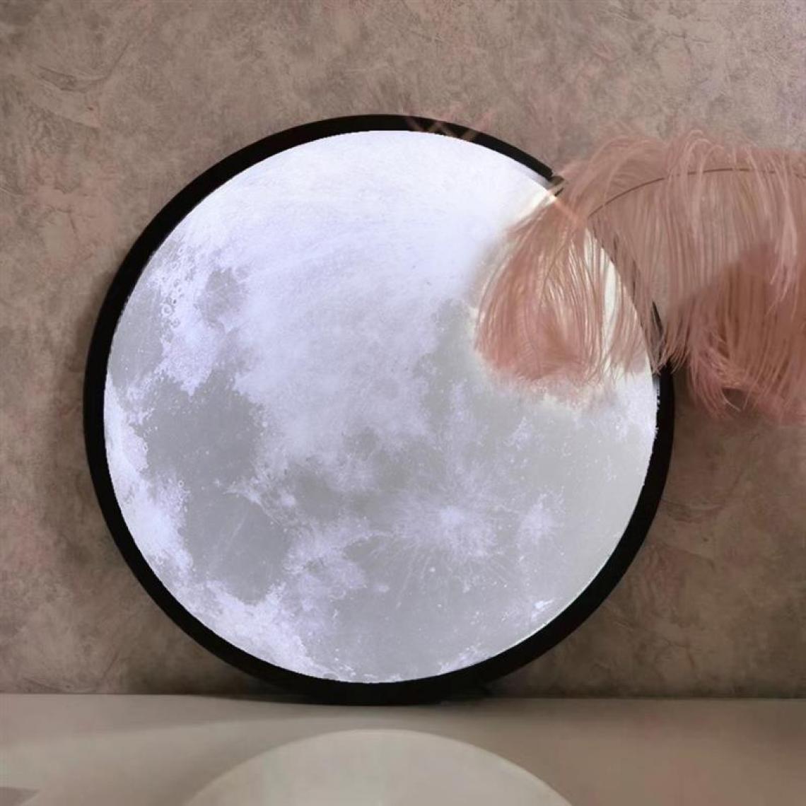Universal - 20 cm miroir de salle de bains créatif LED maquillage mural pendaison miroir de rasage lampe lune accessoires de décoration de la maison | miroir de bain(Le noir) - Miroir de salle de bain